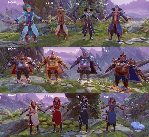 Trine4 playable characters color variations preview.jpg